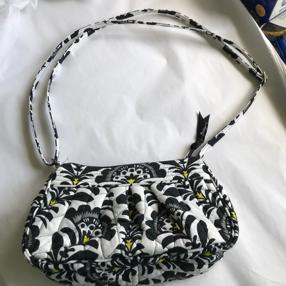 Vera Bradley Handbags - Vera Bradley small crossbody purse blk wht yellow